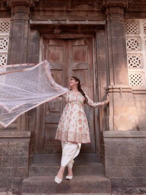 FLORAL DIGITAL PRINTING WORK & ZARI EMBROIDERY WORK PARTY SALWAR