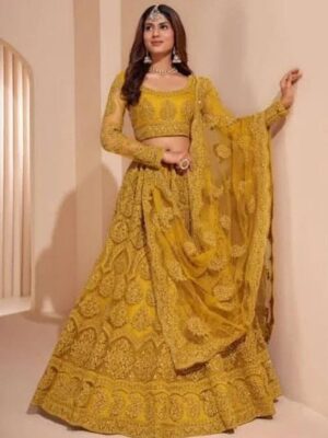 Party Wear Net Lehenga