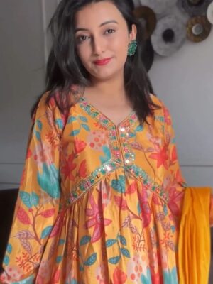 GLAMOUROUS YELLOW ALIYA CUT SALWAR